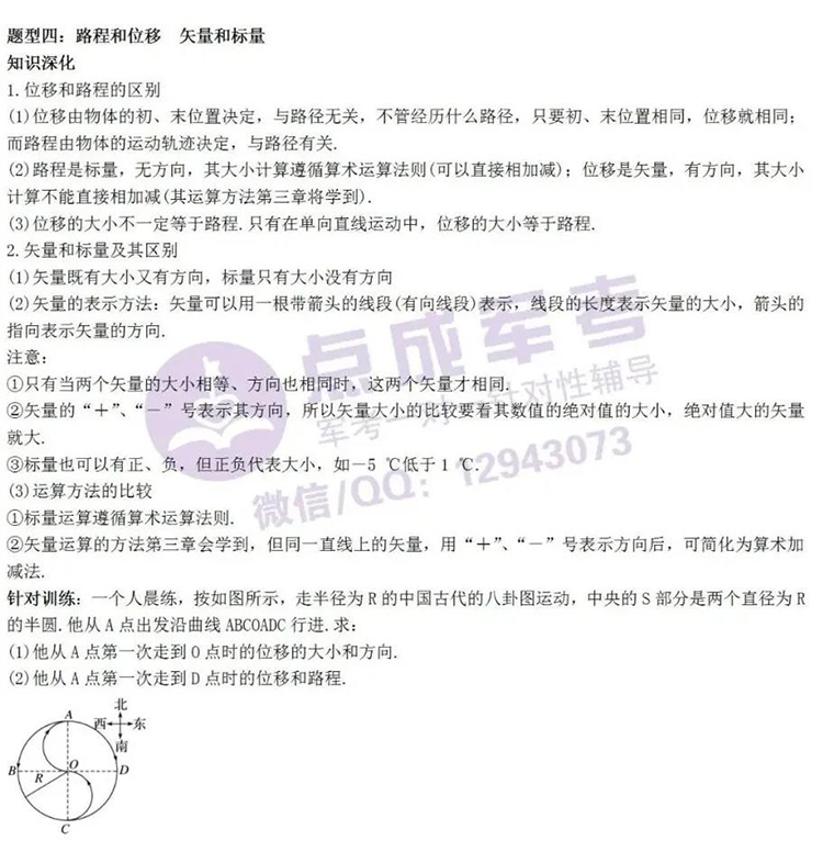 每日一练｜物理-路程和位移 矢量和标量