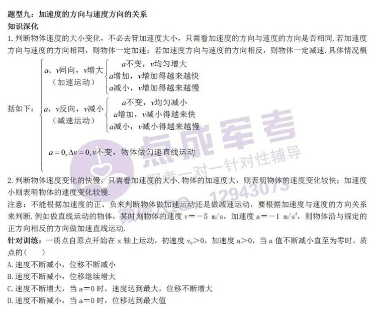 每日一练｜物理-加速度的方向与速度方向的关系